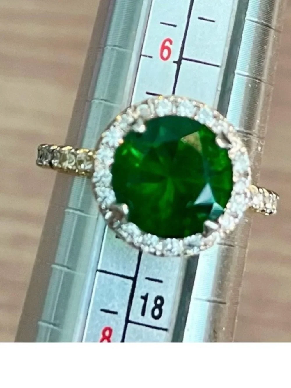 Emerald Green Halo Cocktail Ring - Women's Jewelry